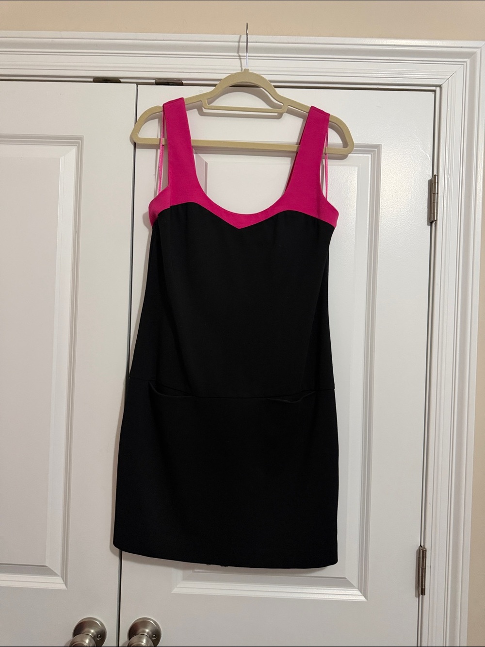 Trina Turk Black Mini Dress with Hot Pink Accents